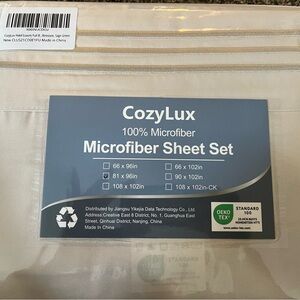 CozyLux Microfiber Sheet Set in Sage Green